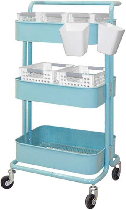 HYDT Carrito de salón Carro Rodante con Asa y Caja de Almacenamiento 5