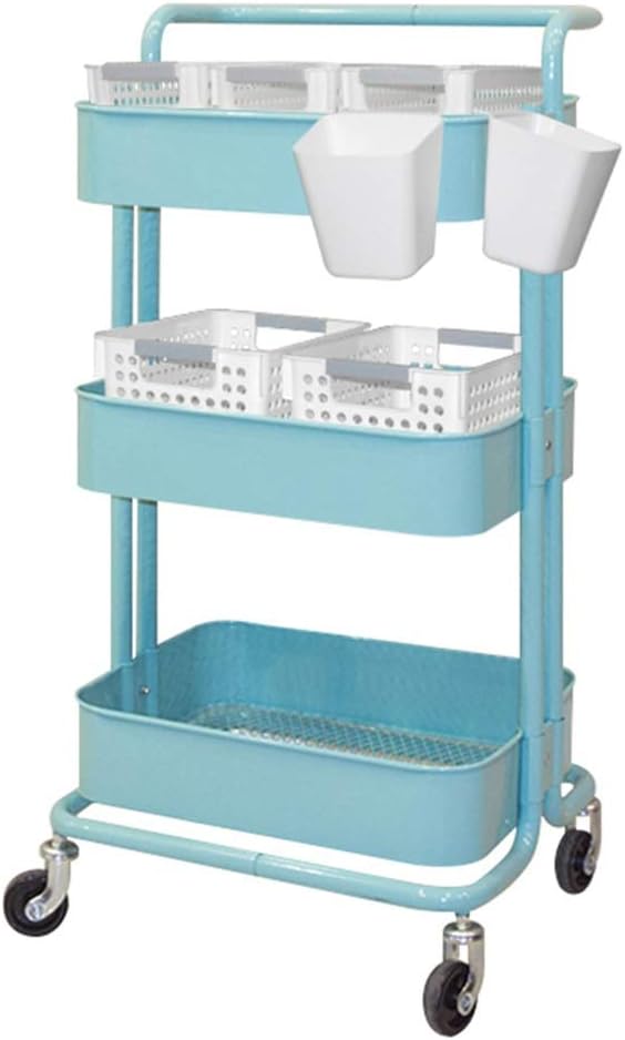 HYDT Carrito de salón Carro Rodante con Asa y Caja de Almacenamiento 5