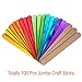PAXCOO 100Pcs 6” Popcicles Sticks Jumbo Craft Sticks Colored and Natural for Craft