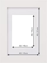 Fabian Clarke London A5 White Wooden Photo Frame with Ice White Mount view 2