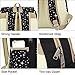 ABage Canvas School Backpack Set 3 Pieces Patterned Bookbag with Pencil Case for Girls and Boys, Black