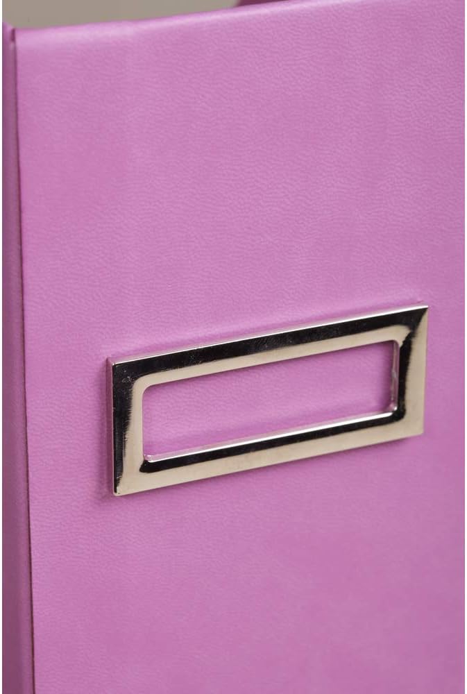 RHODIA 318931C, Lilac Magazine Rack, 10x25x31 cm, Orange Saddle Stitching, Faux Leather Exterior - Image 4