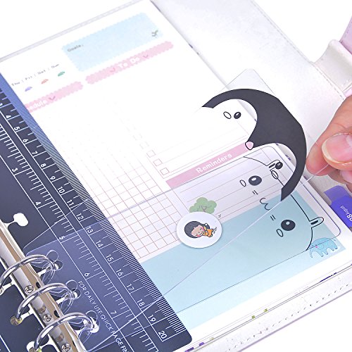 Rancco A6 Dividers Insertable Index Page Tab Cards, 14 Pcs Translucent Binder Classified Lables for Filofax Notebook/ Travel Diary Journal/ Planner(2 Set)