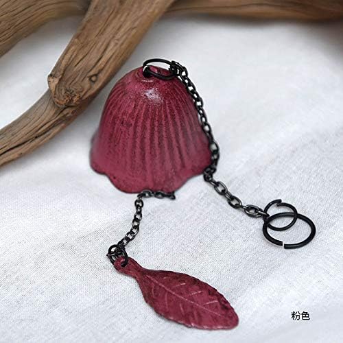 DJYmoyimo Wind chime hanging door decoration leaf wind chime cast iron handmade bell metal hanging bell, red