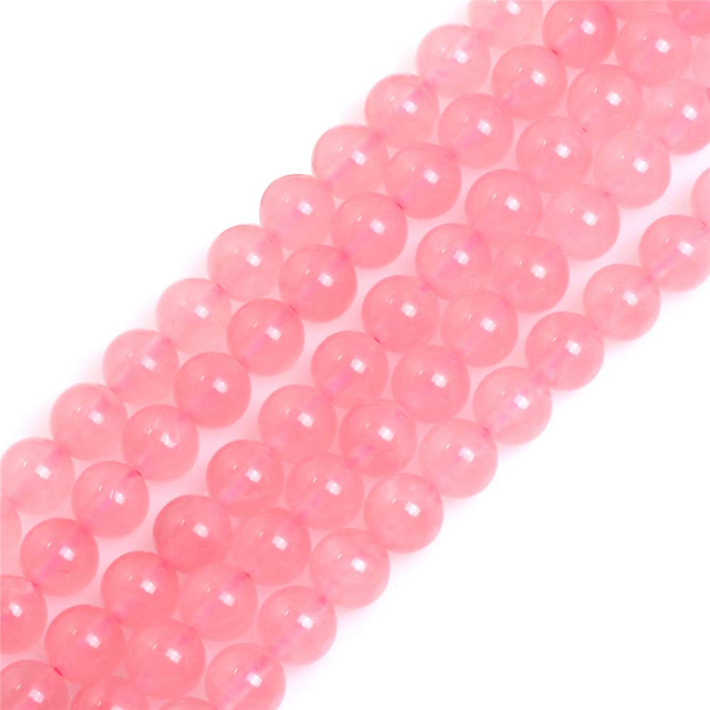GEM-Inside AAA Grade 8mm Madagascar Rose Quartz Crystals Round Gemstone Semi Precious Loose Beads for Jewellery Making 15''