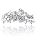 EVER FAITH Bridal Silver-Tone Flower Simulated Pearl Hair Barrette Clear Austrian Crystsal