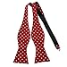 PenSee Mens Self Bow Tie Red and White Polka Dot Jacquard Woven Silk Bow Ties