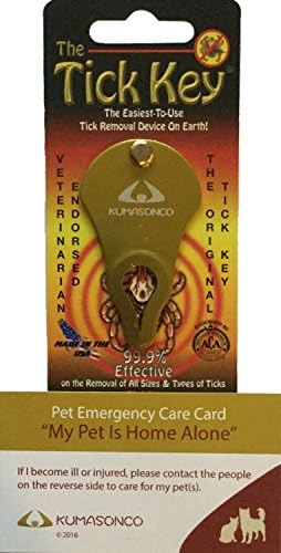 Tick Key with Two Pet Emergency Cards CatDog