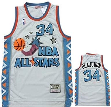 1996 All Star 34 Hakeem Olajuwon White Hardwood Classics Jersey Size-S by Parkes