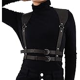 BODIY Punk Women Waist Belts PU Leather Fashion Body Chain Belt Circle Rave Halloween Accessories Belt Adjustable Gothic