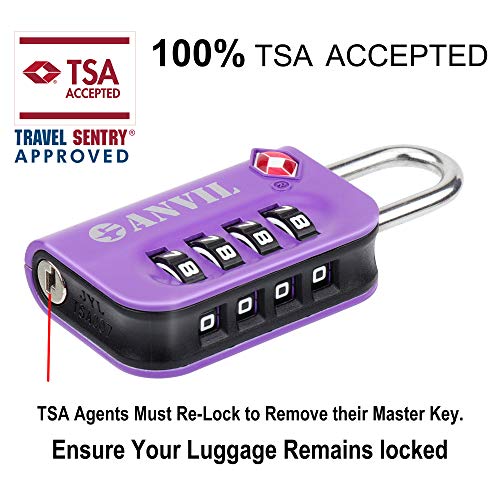 TSA Approved Luggage Lock 4 Digit Combination padlocks with a