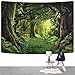 Sevenstars Green Forest Tapestry Virgin Forest and Grass Tapestry Nature Tree Tapestry Wall Hanging for Room