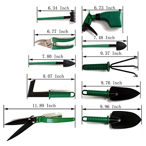 xderlin Garden Tools Set,12 Piece Gardening Gifts Stainless Stee Garden Tool Set with Storage case -Garden Gifts for Men & Women(12 Pieces-Green)