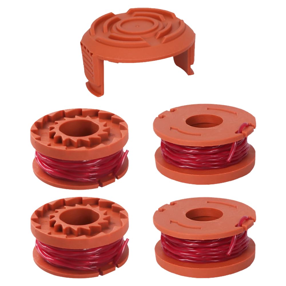 Spool Replacement Parts, Compatible with Worx Lawn Trimmers Replace CGT183A CGT18LA1 WG180 WG150 WG152 WG153 WG163 WA0010 Trimmer Spools(4 Spool+1 Cap)