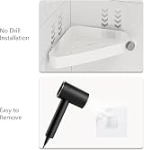 Sotfamily 4 Packs Corner Shower Caddy No Drill Adhesive Rust Free Plastic White view 5