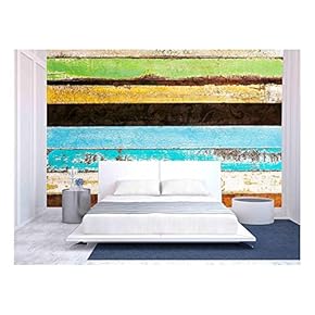 Vintage Rough Wood Plank Abstract for Background - Removable Wall Mural | Self-Adhesive Large Wallpaper - 66x96 inches