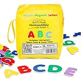Classic Collection Of 100 Wooden, Magnetic Letters - 1 Upper & 2 Lower Case Alphabets Plus Extra Letters - Great For Preschool Reading, Writing & Spelling - Play ABC Phonics Games With This Durable, Brightly- Colored Early Learning, Educational Toy!