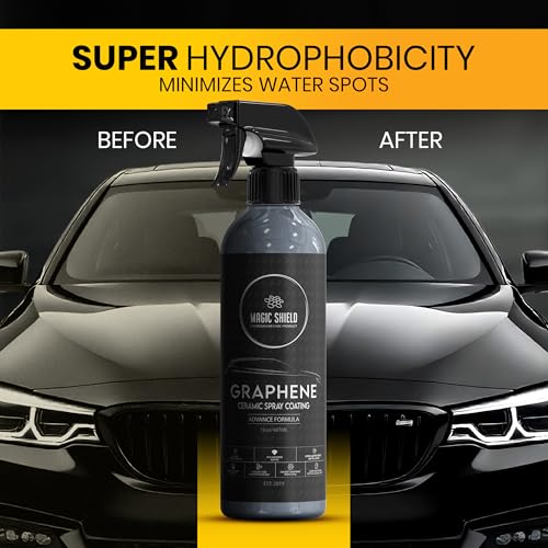 Graphene Ceramic Coating for Cars - High Protection 3 in 1 Spray, Recubrimiento 10h - Tratamiento Ceramico Automotriz con Grafeno Para Maxima Proteccion de Pintura y Brillo en Coches, Motos