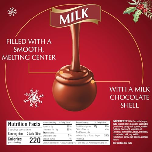 LINDT LINDOR MILK CHOCOLATE CANDY TRUFFLES TRADITIONS GIFT BOX, MILK CHOCOLATE CANDY WITH SMOOTH, MELTING TRUFFLE CENTER, 6.8 OZ.