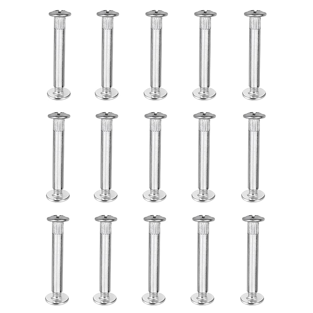 15 Pcs Connecting Screws Bolts M5 Abinet Connectors for Kitchen Cabinet Furniture Carcase Unit Connecters, Silver