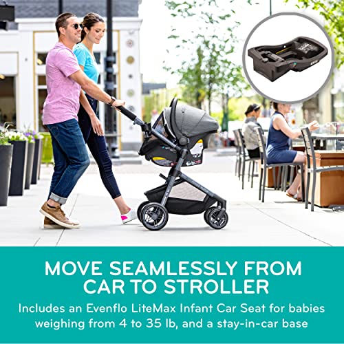 Evenflo Pivot Vizor Travel System with LiteMax Infant Car Seat (Chasse
