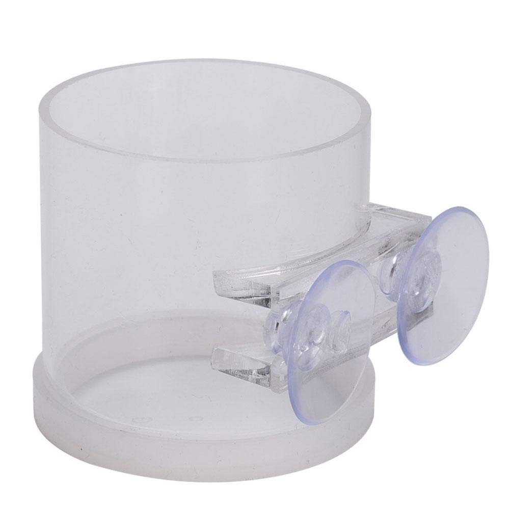 Suction Cup Fish Feeder - Acrylic Transparent Clear Fish Feeding Ring with Anti-Collision Strip for Aquarium