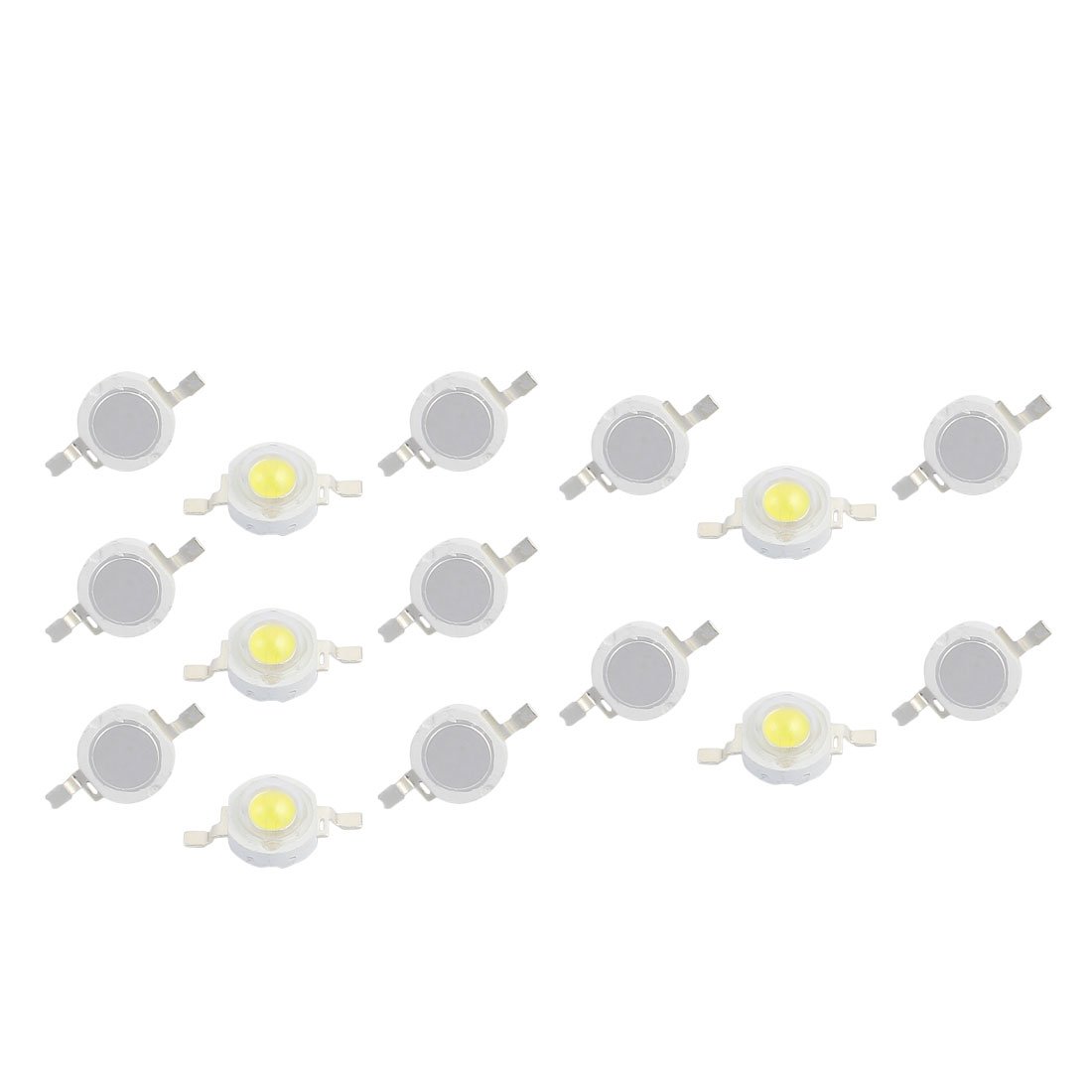 Sourcingmap 15 Pcs DC 3-6V 1W Warm White Surface Mounted Devices LED Lamp Bead 475-525LM 3000K