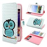 ivencase D79 Owl Design Wallet PU Leather Flip Case Cover for Huawei Ascend G510 U8951 + One