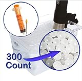 Sous Vide Balls 300 Count For Anova ChefSteps Joule Sous Vide Machine Includes Drying Bag & Seasoning Injector - - BPA Free - 20 mm Sous Balls For Sous Vide Container & Sous Vide Accessories