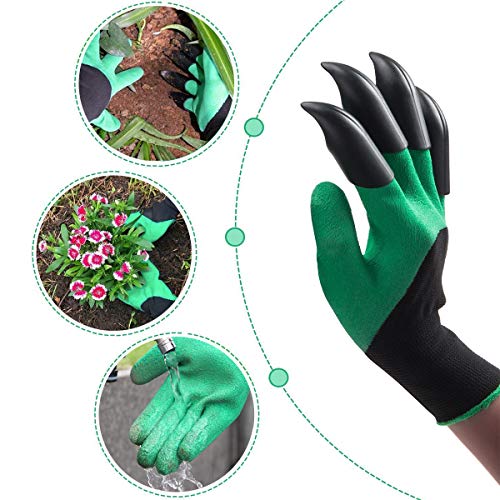 Auger Drill Bit, Garden Plant Bulb Auger 3" x 12", Rapid Planter with Garden Genie Gloves, Non-Slip Auger Post Hole Digger, Post or Umbrella Hole Digger