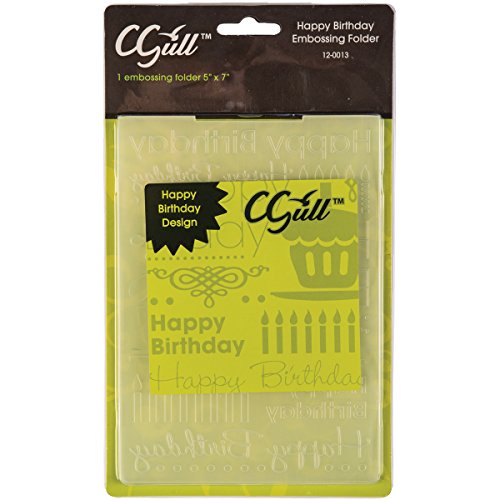 CGull Embossing Happy Birthday Folder, 5 by 7-Inch