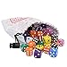 Dice Gaming Set 100 Six Sided Dice 10 Colors with Storage Bag - 50 Dice Games Book Included