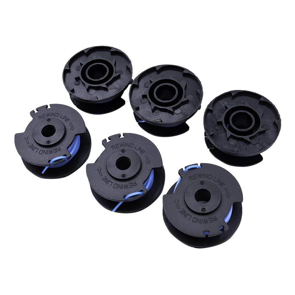 CENPEK Strimmer Spool Compatible with Ryobi One+ AC14RL3A, 18V, 24V Cordless Trimmers - 6 Pack 1.65mm Autofeed Replacement Spools, Ryobi Trimmer Line Replacement Parts