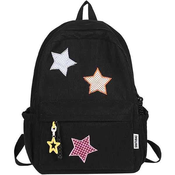 Amazon.com: MININAI Corduroy Star Backpack Cute Y2k Preppy  display picture 1