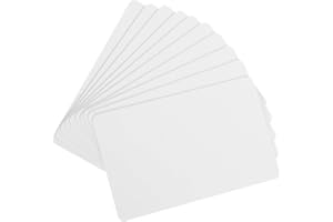 Hoement Cr80 30mil PVC Blank Paintable Membership Cards 10pcs Double-Sided Inkjet Coated DIY Printable Id