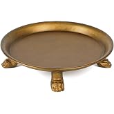 NIKKY HOME 8" Vintage Clawfoot Ring Holder Jewelry Tray, Gold Trinket Dish | Victorian Metal Decorative Plate for Women, Eleg