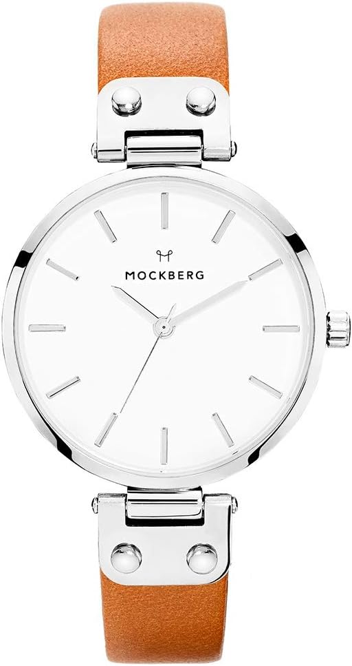 Mockberg Women's WERA Brown Leather Strap White Dial MO1006