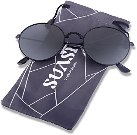 SUASI Polarized Sunglasses Womens Mens Foldable Mirrored UV400 3532 (WHITE, black)