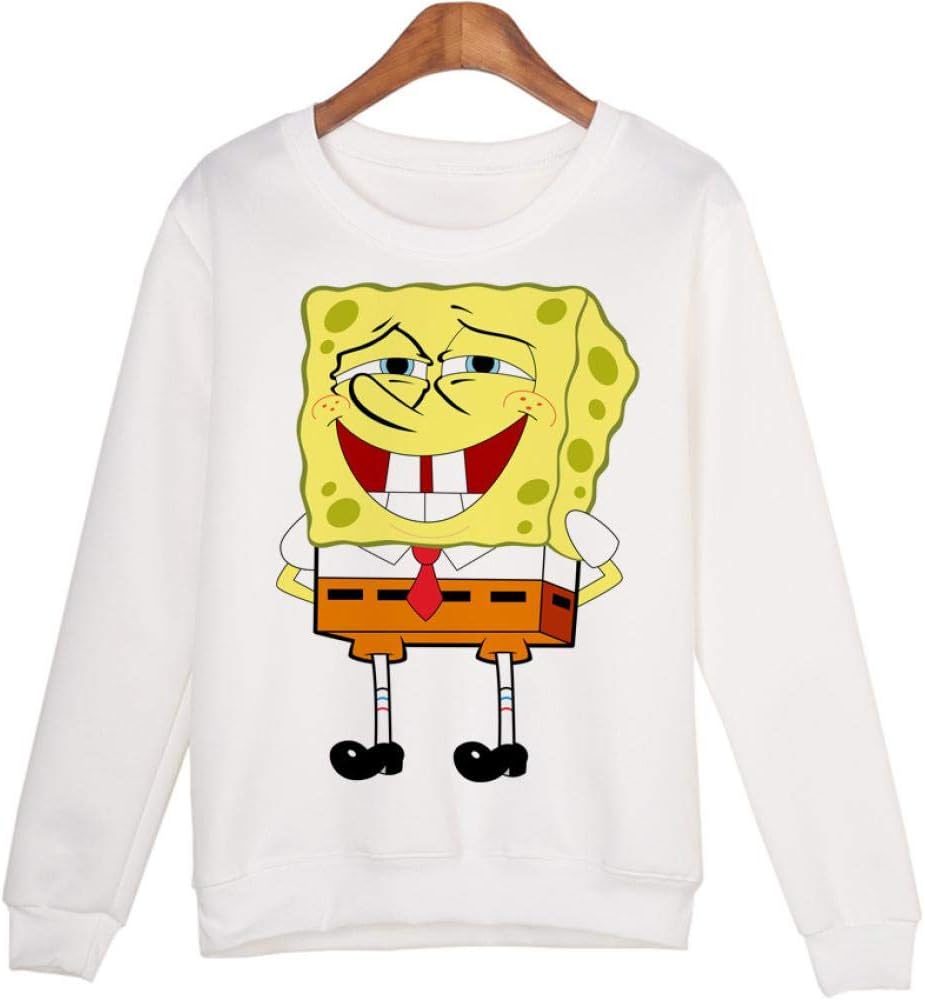 WCYL Hoody Unisex 3D Hd Anime Printed Jacket Breathable Patterned Sweatshirts for Hoodies Hood Cool Nylon Pullover Loose Jacket Retro Hooded Fleece with Pockets Long Sleeve Spongebob