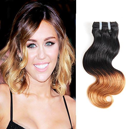 Unprocessed Brazilian Virgin Hair Brazilian Remy Hair Ombre Body Wave Bundles 4 pcs 10 inch 50 g/pcs Total 200 g Human Hair Extensions Hair Weaving (1B/30)