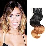 Unprocessed Brazilian Virgin Hair Brazilian Remy Hair Ombre Body Wave Bundles 4 pcs 10 inch 50 g/pcs Total 200 g Human Hair Extensions Hair Weaving (1B/30)