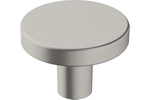Amerock | Cabinet Knob | Satin Nickel | 1-3/8 inch (35 mm) Diameter | Versa | 1 Pack | Drawer Knob | Cabinet Hardware