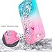 iPhone 5C Case with Screen Protector HD Clear for Girls Kids Women, NageBee Glitter Liquid Quicksand Waterfall Floating Flowing Sparkle Shiny Bling Diamond Cute Case for iPhone 5C -Pink/Aqua