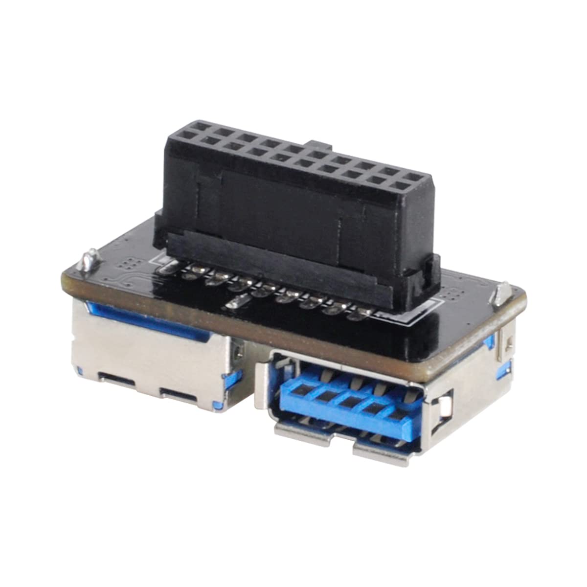 CY Dual USB 3.0 A Type Female to Motherboard 20/19 Pin Box Header Slot Adapter PCBA Flat Type for Mainbord