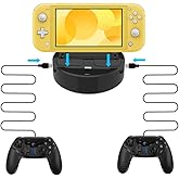 J&TOP Charging Dock for Nintendo Switch Lite, Charging Station with 2 USB Ports Compatible with Wired Controllers