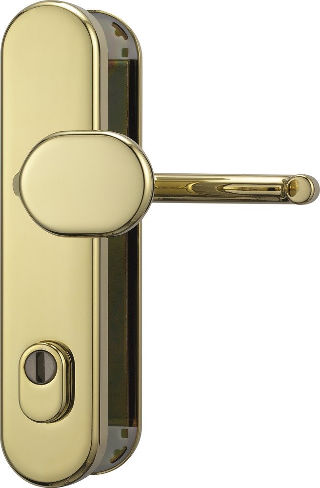 ABUS HLZS814 MS EK 12245 Door Knob and Handle Door Fitting with Cylinder Protection Round Brass