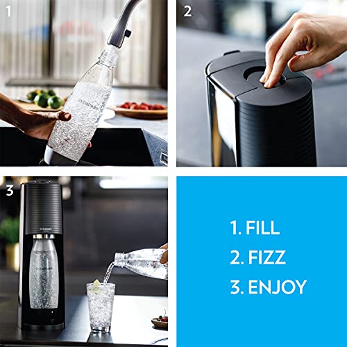 SodaStream Terra Sparkling Water Maker Bundle (Black), with CO2, DWS Bottles, and Bubly Drops