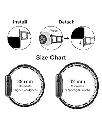 Correa de repuesto para Apple Watch de 1.496 in, ajustable para mujer, correa de metal deportiva para Iwatch Series 3 2 1, Nike+,Edition, 38mm, Negro