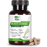 NutraNourish Black Cohosh Capsules,3000mg Strength,Black Cohosh Supplements for Women Menopause Hot Flashes,Non-GMO,60 Vegetarian Capsules
