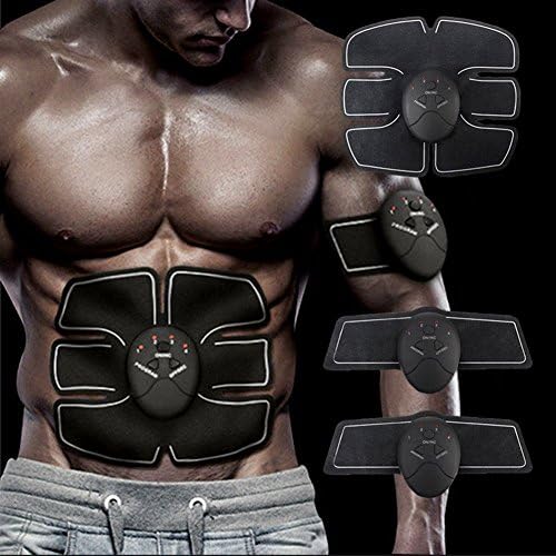 TUATUA Muscle Toner, Abdominal Toning Belt, EMS Abs Trainer Wireless Body Gym Workout Home Office Fitness Equipment For Abdomen/Arm/Leg Training Men Women (Type_A)